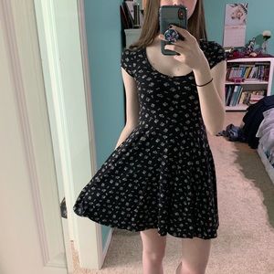 Black paisley skater dress